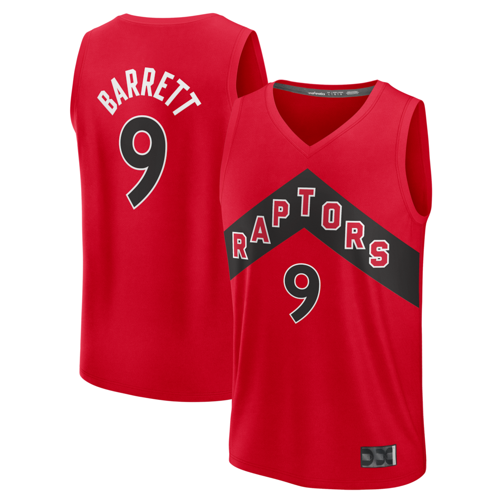 Kooe T.Raptors #9 RJ Barrett Red Fast Break Jerseys - Icon Edition