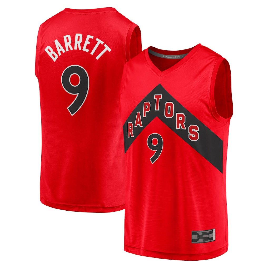 Kooe T.Raptors #9 RJ Barrett Red Fast Break Player Jerseys - Icon Edition