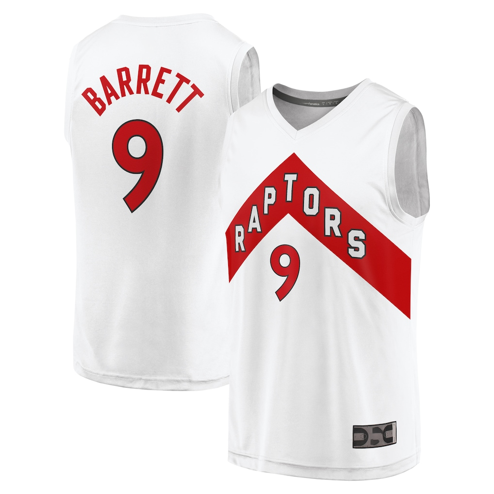 Kooe T.Raptors #9 RJ Barrett White Fast Break Player Jerseys - Association Edition