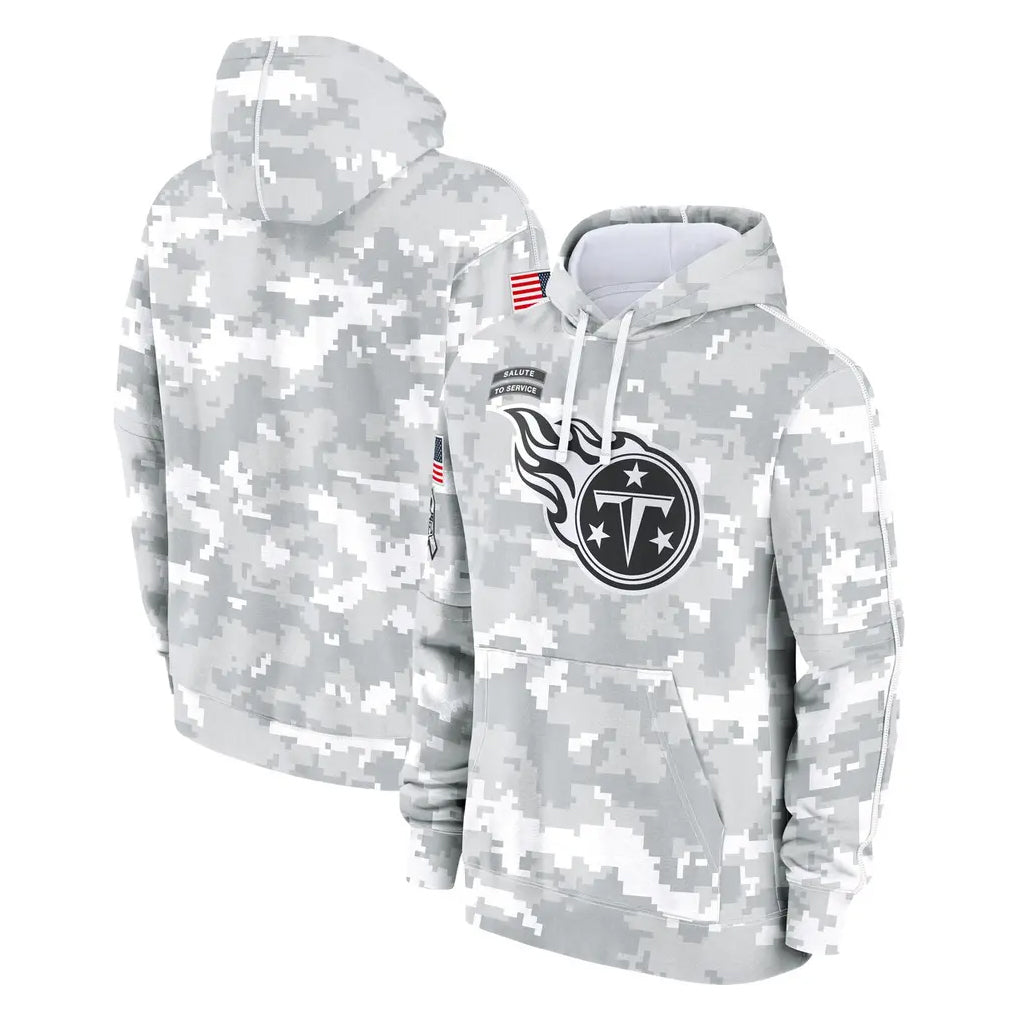 Kooe T.Titans Camo Arctic Salute to Service Pullover Hoodies Home Game Blank Player Stitched Jerseys