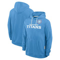 Kooe T.Titans Light Blue LOGO Pullover Hoodies Home Game Blank Player Stitched Jerseys