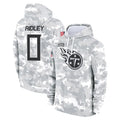 Kooe T.Titans #0 Calvin Ridley Player Camo Arctic Salute to Service Pullover Hoodies Home Game Stitched Jerseys