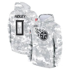 Kooe T.Titans #0 Calvin Ridley Player Camo Arctic Salute to Service Pullover Hoodies Home Game Stitched Jerseys