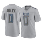 Kooe T.Titans #0 Calvin Ridley Player Gray Atmosphere Fashion Home Game Stitched Jerseys