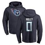 Kooe T.Titans #0 Calvin Ridley Player Navy Logo Pullover Hoodies Home Game Stitched Jerseys