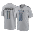 Kooe T.Titans #11 Jermaine Johnson II Player Gray Atmosphere Fashion Home Game Stitched Jerseys