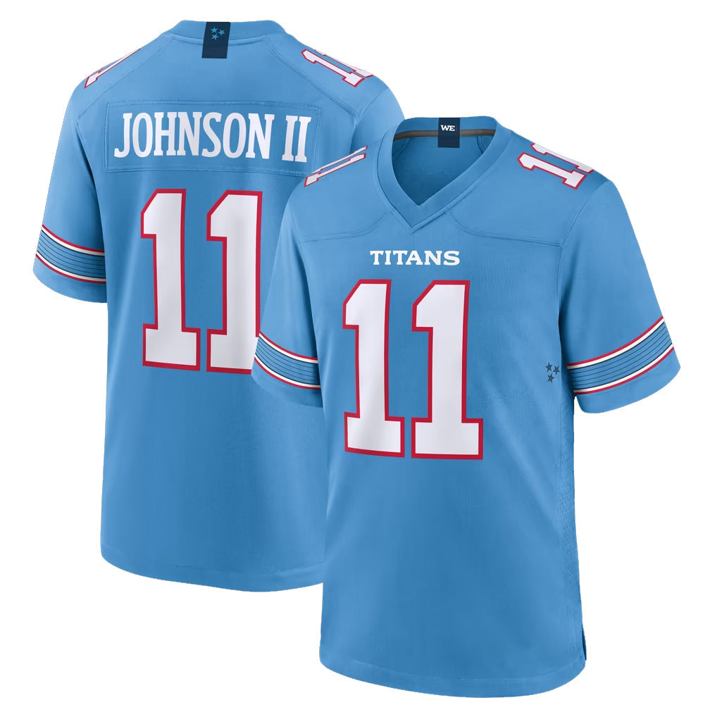 Kooe T.Titans #11 Jermaine Johnson II Player Light Blue 2026 Game Home Stitched Jerseys