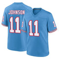 Kooe T.Titans #11 Jermaine Johnson II Player Light Blue Oilers Throwback Home Game Stitched Jerseys