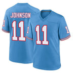 Kooe T.Titans #11 Jermaine Johnson II Player Light Blue Oilers Throwback Home Game Stitched Jerseys
