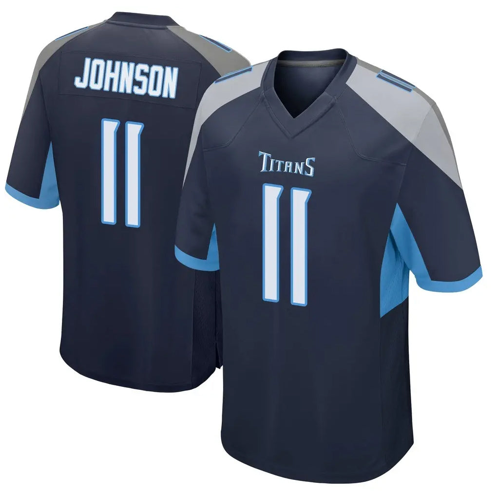 Kooe T.Titans #11 Jermaine Johnson II Player Navy Home Game Stitched Jerseys