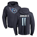 Kooe T.Titans #11 Jermaine Johnson II Player Navy Logo Pullover Hoodies Home Game Stitched Jerseys