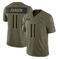 Kooe T.Titans #11 Jermaine Johnson II Player Olive Limited 2025 Salute to Service Home Game Stitched Jerseys