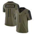 Kooe T.Titans #11 Jermaine Johnson II Player Olive Salute to Service Limited Home Game Stitched Jerseys