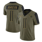 Kooe T.Titans #11 Jermaine Johnson II Player Olive Salute to Service Limited Home Game Stitched Jerseys
