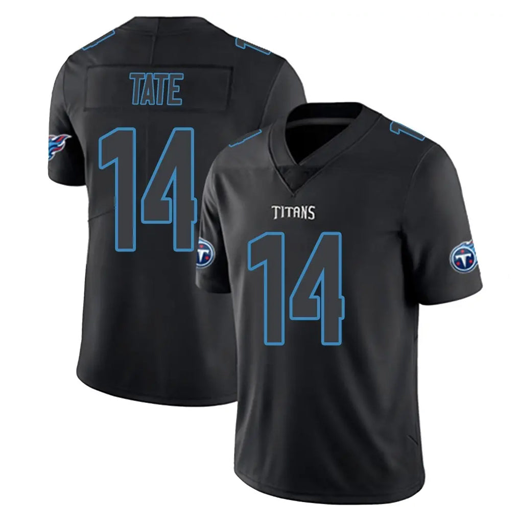Kooe T.Titans #14 Carnell Tate Player Black Impact Limited Home Game Stitched Jerseys