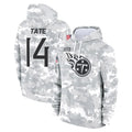 Kooe T.Titans #14 Carnell Tate Player Camo Arctic Salute to Service Pullover Hoodies Home Game Stitched Jerseys
