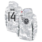 Kooe T.Titans #14 Carnell Tate Player Camo Arctic Salute to Service Pullover Hoodies Home Game Stitched Jerseys