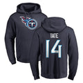 Kooe T.Titans #14 Carnell Tate Player Navy Logo Pullover Hoodies Home Game Stitched Jerseys