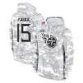Kooe T.Titans #15 Keldric Faulk Player Camo Arctic Salute to Service Pullover Hoodies Home Game Stitched Jerseys