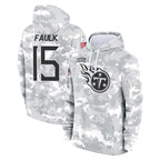 Kooe T.Titans #15 Keldric Faulk Player Camo Arctic Salute to Service Pullover Hoodies Home Game Stitched Jerseys
