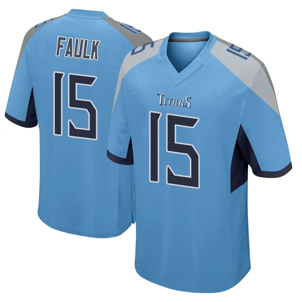 Kooe T.Titans #15 Keldric Faulk Player Light Blue Home Game Stitched Jerseys