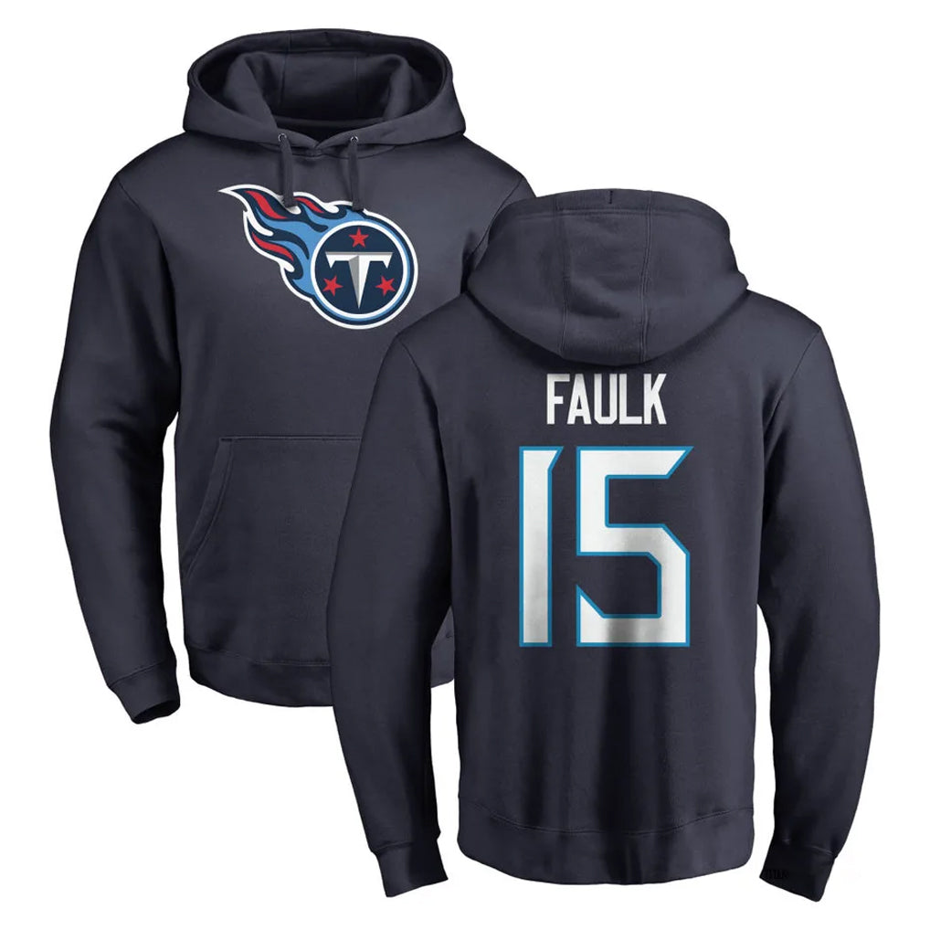 Kooe T.Titans #15 Keldric Faulk Player Navy Logo Pullover Hoodies Home Game Stitched Jerseys