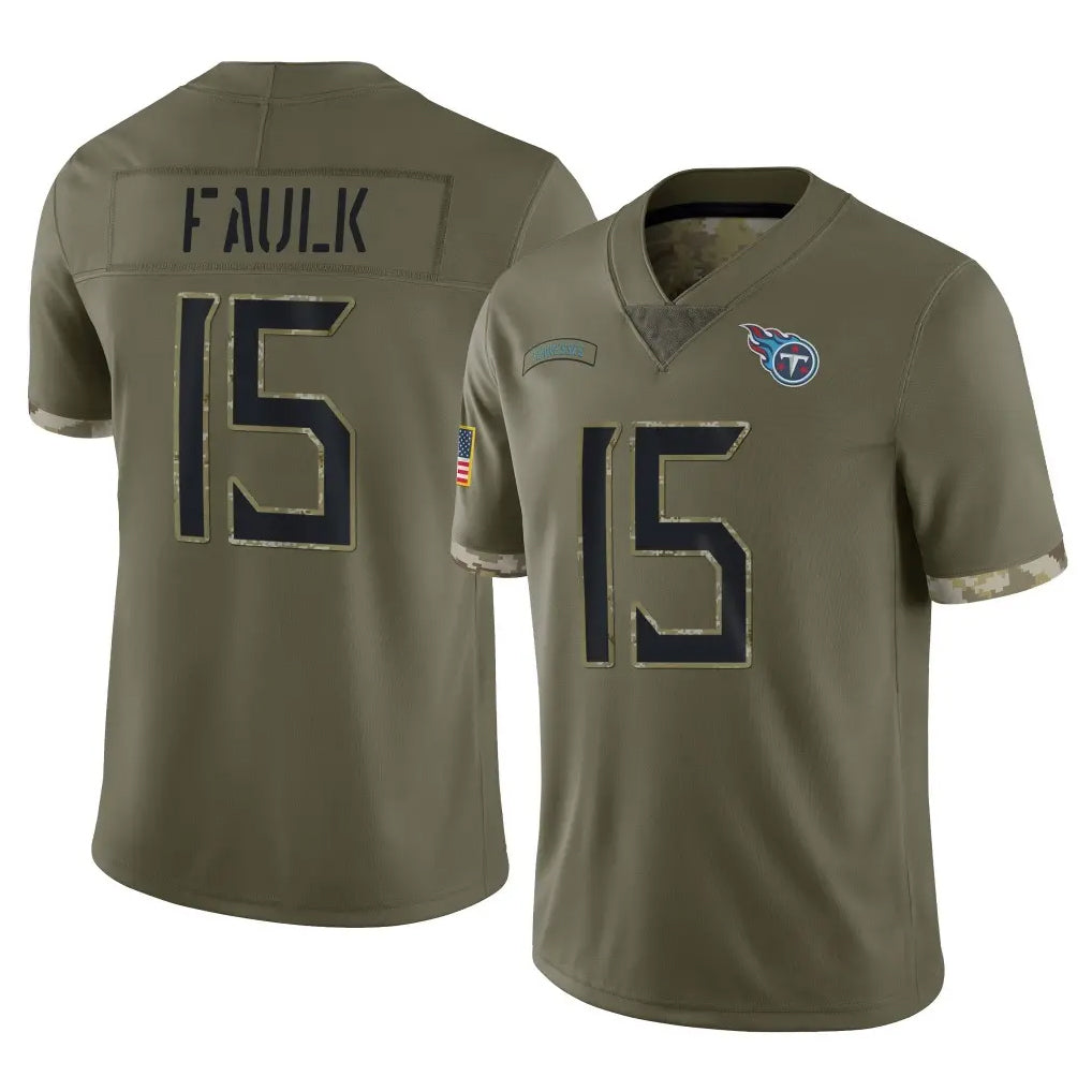 Kooe T.Titans #15 Keldric Faulk Player Olive Limited Salute to Service Home Game Stitched Jerseys