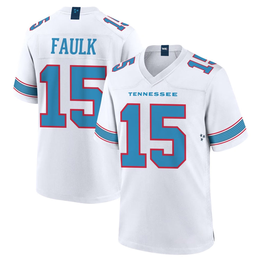 Kooe T.Titans #15 Keldric Faulk Player White 2026 Game Home Stitched Jerseys