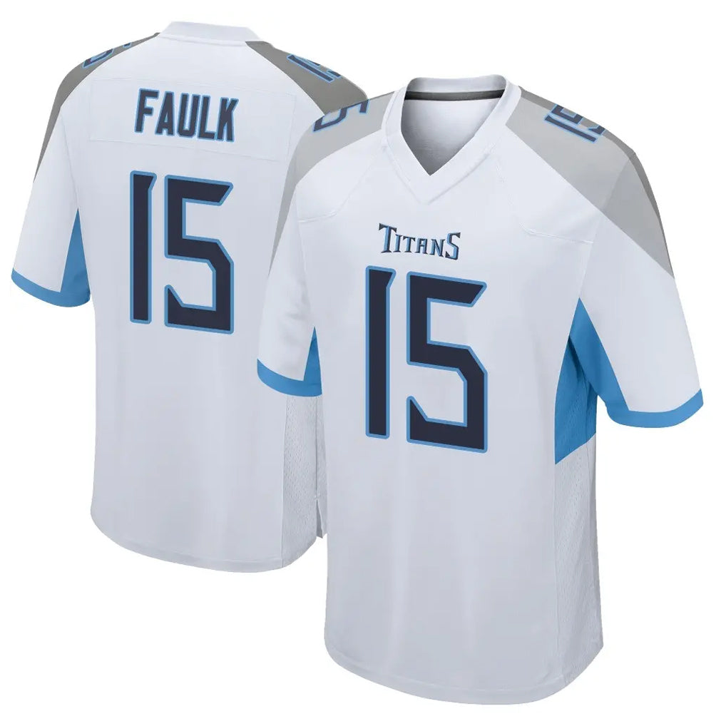 Kooe T.Titans #15 Keldric Faulk Player White Home Game Stitched Jerseys