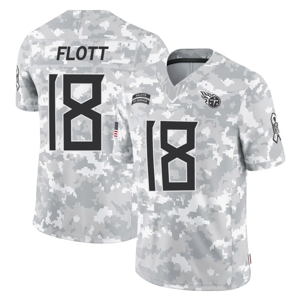 Kooe T.Titans #18 Cor'Dale Flott Player Arctic Camo Limited Salute to Service Home Game Stitched Jerseys