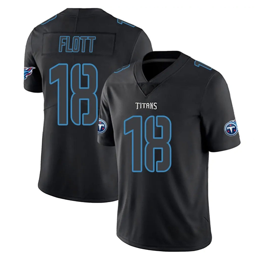 Kooe T.Titans #18 Cor'Dale Flott Player Black Impact Limited Home Game Stitched Jerseys