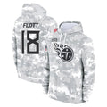 Kooe T.Titans #18 Cor'Dale Flott Player Camo Arctic Salute to Service Pullover Hoodies Home Game Stitched Jerseys