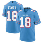 Kooe T.Titans #18 Cor'Dale Flott Player Light Blue 2026 Game Home Stitched Jerseys