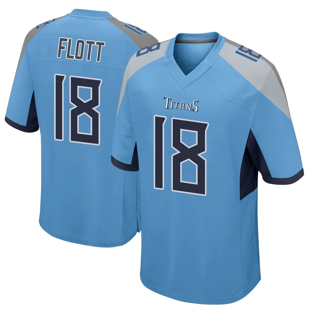 Kooe T.Titans #18 Cor'Dale Flott Player Light Blue Home Game Stitched Jerseys