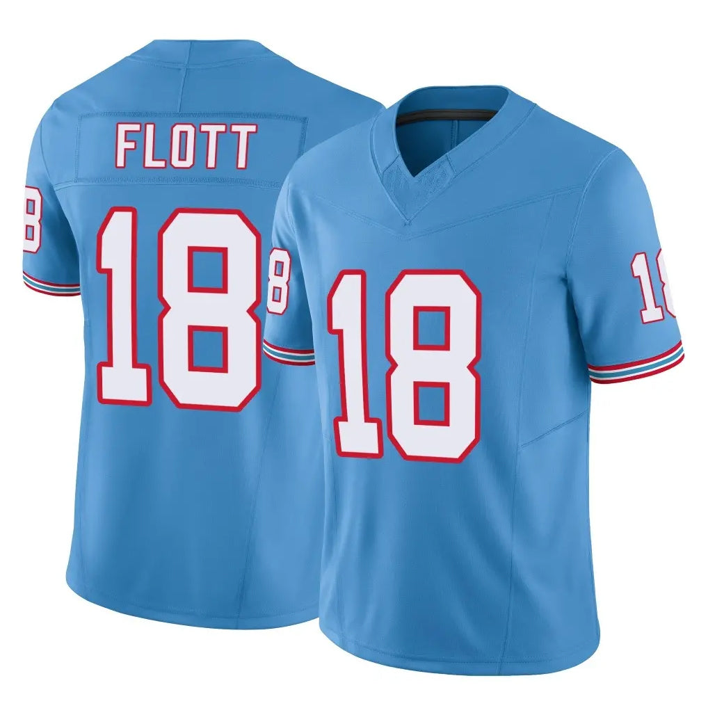 Kooe T.Titans #18 Cor'Dale Flott Player Light Blue Limited Vapor F.U.S.E. Home Game Stitched Jerseys