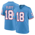 Kooe T.Titans #18 Cor'Dale Flott Player Light Blue Oilers Throwback Home Game Stitched Jerseys