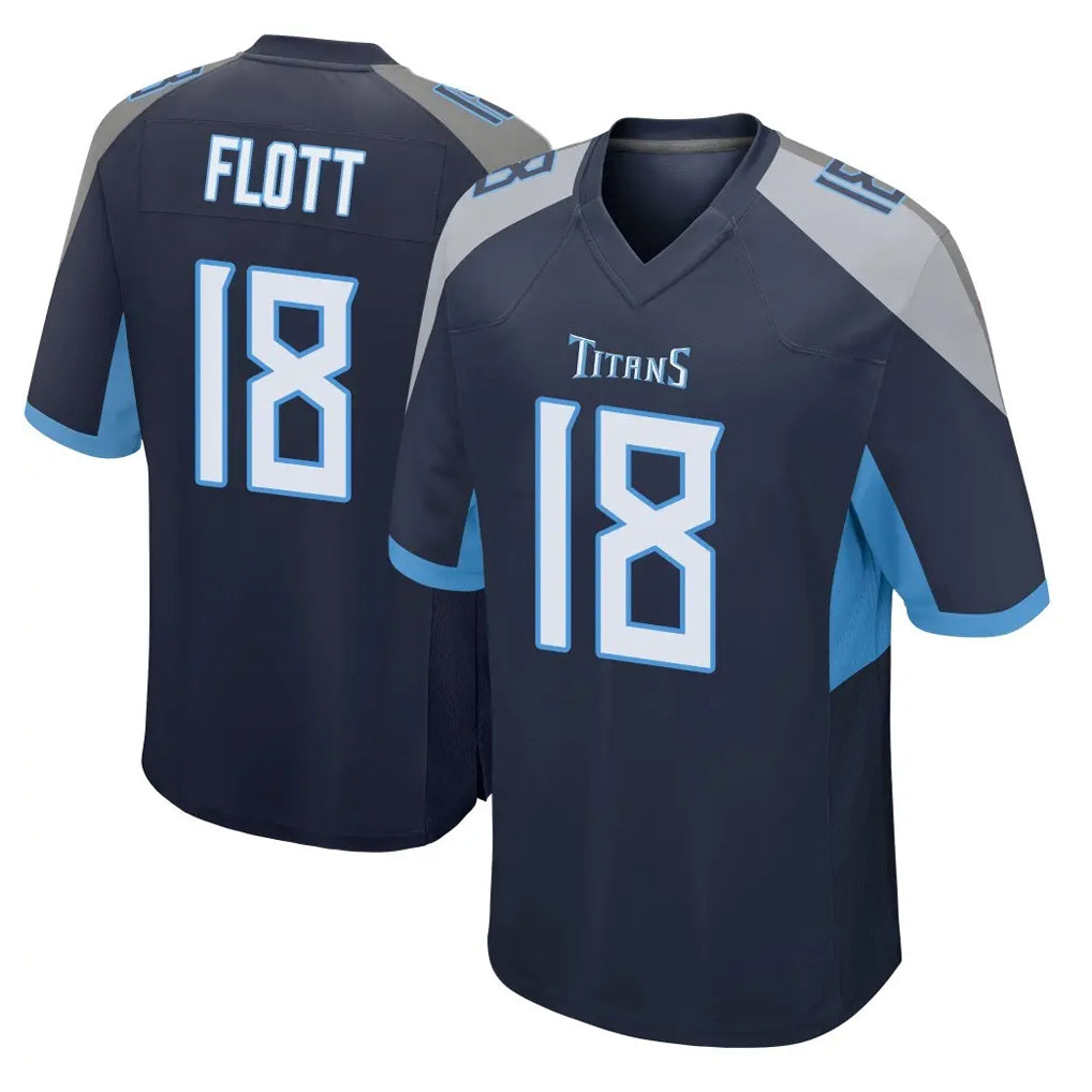Kooe T.Titans #18 Cor'Dale Flott Player Navy Home Game Stitched Jerseys