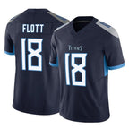 Kooe T.Titans #18 Cor'Dale Flott Player Navy Limited Vapor F.U.S.E. Home Game Stitched Jerseys