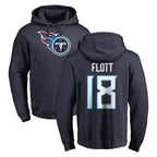 Kooe T.Titans #18 Cor'Dale Flott Player Navy Logo Pullover Hoodies Home Game Stitched Jerseys