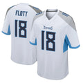 Kooe T.Titans #18 Cor'Dale Flott Player White Home Game Stitched Jerseys