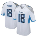 Kooe T.Titans #18 Cor'Dale Flott Player White Home Game Stitched Jerseys