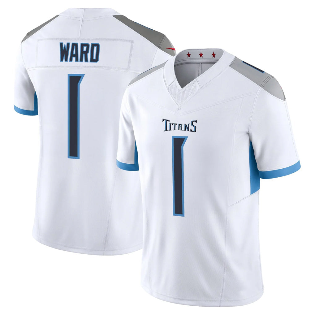 Kooe T.Titans #1 Cameron Ward Player White 2025 Vapor Limited Home Game Stitched Jerseys