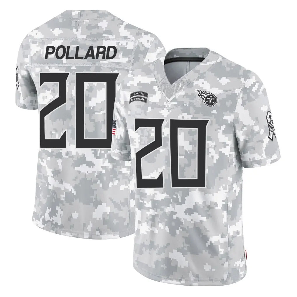 Kooe T.Titans #20 Tony Pollard Player Arctic Camo Limited Salute to Service Home Game Stitched Jerseys