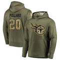 Kooe T.Titans #20 Tony Pollard Player Camo Salute To Service Hoodies Olive Stitched Jerseys