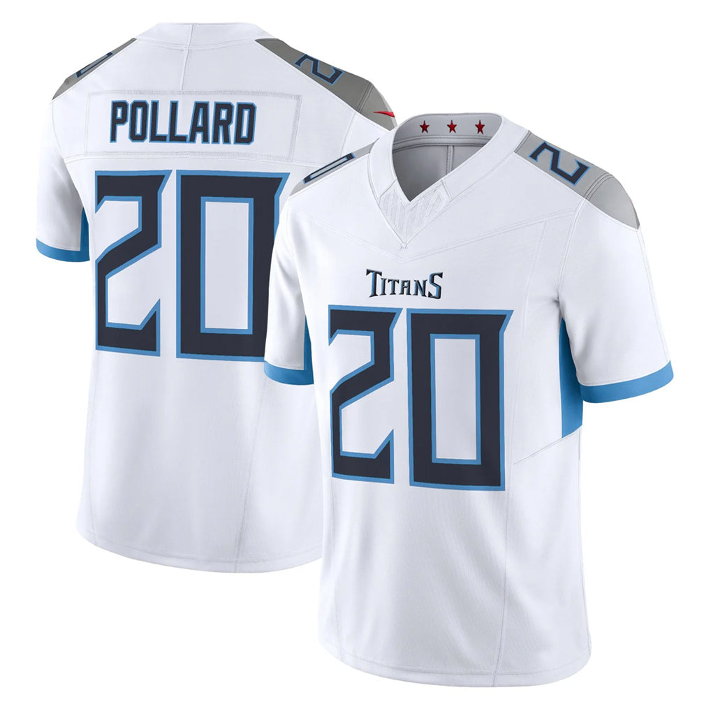 Kooe T.Titans #20 Tony Pollard Player White 2025 Vapor Limited Home Game Stitched Jerseys