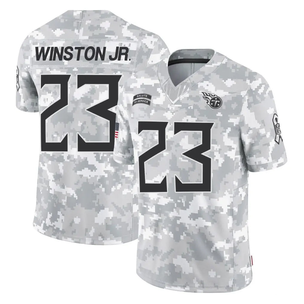 Kooe T.Titans #23 Kevin Winston Jr. Player Arctic Camo Limited Salute to Service Home Game Stitched Jerseys