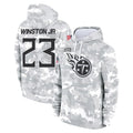 Kooe T.Titans #23 Kevin Winston Jr. Player Camo Arctic Salute to Service Pullover Hoodies Home Game Stitched Jerseys