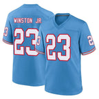 Kooe T.Titans #23 Kevin Winston Jr. Player Light Blue Oilers Throwback Home Game Stitched Jerseys