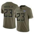 Kooe T.Titans #23 Kevin Winston Jr. Player Olive Limited Salute to Service Home Game Stitched Jerseys
