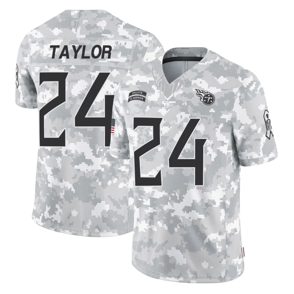 Kooe T.Titans #24 Alontae Taylor Player Arctic Camo Limited Salute to Service Home Game Stitched Jerseys